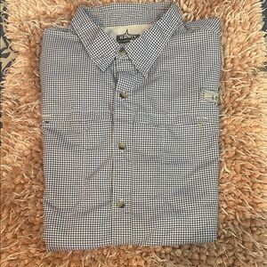 Habit Men's Blue and White Gingham short sleeve Shirt
